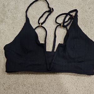 Shein Ribbed Strappy V-Neck Bikini Top